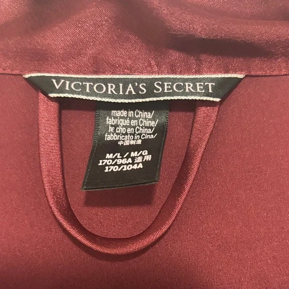 Victoria's Secret Burgundy Satin Robe - Picture 2 of 5
